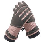 1 paio WZ-207 Guanti anti-caduta per sport da ciclismo addensati caldi e antivento (grigio rosa)