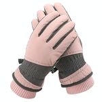1 paio WZ-207 Guanti anti-caduta per sport da ciclismo addensati caldi e antivento per esterni (grigio rosa)