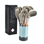 Set da cucina in silicone in legno di faggio con secchio portaoggetti (cachi)
