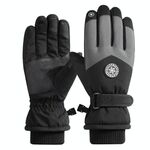 1 paio di guanti da dita caldi per sport da ciclismo all'aperto e antivento, stile: tipo maschile (grigio nero)