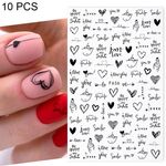 10 PCS Cartoon Heart Letters Personaggio dei fumetti Nail Art Sticker 3D Adesivi per unghie adesivi (F636)