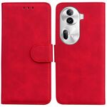 Per OPPO Reno11 Pro 5G Global Skin Feel Custodia in pelle flip in puro colore (Rosso)