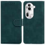 Per OPPO Reno11 Pro 5G Global Skin Feel Custodia in pelle flip in puro colore (verde)