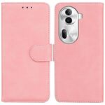 Per OPPO Reno11 Pro 5G Global Skin Feel Custodia in pelle flip in puro colore (rosa)