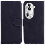 Per OPPO Reno11 Pro 5G Global Skin Feel Custodia in pelle flip in puro colore (Nero)