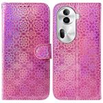 Per OPPO Reno11 Pro 5G Custodia per telefono in pelle con fibbia magnetica colorata globale (rosa)