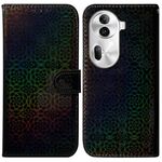 Per OPPO Reno11 Pro 5G Custodia per cellulare in pelle con fibbia magnetica colorata globale (nera)