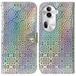 Per OPPO Reno11 Pro 5G Custodia per telefono in pelle con fibbia magnetica colorata globale (Argento)
