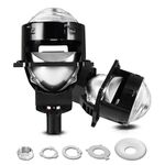 T01 1 paio di fari con lenti LED bifocali per auto da 3 pollici (nero)