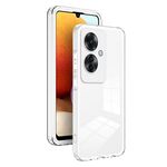 Per OPPO Reno11 F 3 in 1 Custodia per telefono con cornice per PC trasparente in TPU a colori (bianca)