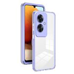 Per OPPO Reno11 F 3 in 1 Custodia per telefono con cornice per PC trasparente in TPU a colori (viola)