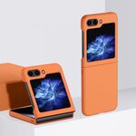 Custodia per telefono antiurto con copertura totale per Samsung Galaxy Z Flip6 2 parti Skin Feel PC (arancione)