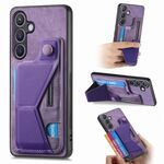 Per Samsung Galaxy S23 5G II Custodia per telefono con slot per schede con supporto per diapositive a forma di K (viola)