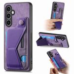 Per Samsung Galaxy S23 FE 5G II Custodia per telefono con slot per scheda con supporto scorrevole a forma di K (viola)