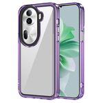 Per OPPO Reno11 Custodia per telefono antiurto in acrilico trasparente globale + TPU (viola trasparente)