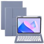 Custodia in pelle con supporto girevole per tastiera Bluetooth con pulsanti rotondi per Huawei MatePad 11 2023/2021 (viola lavanda)