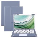 Per Huawei MatePad Pro 11 2024/2022 Custodia in pelle con supporto girevole per tastiera Bluetooth con pulsanti rotondi e touchpad (viola lavanda)
