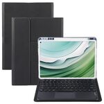 Per Huawei MatePad Pro 11 2024/2022 Custodia in pelle con supporto girevole per tastiera Bluetooth con pulsanti rotondi e touchpad (Nero)