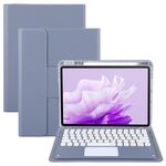 Per Huawei MatePad Air 11.5 Custodia in pelle con supporto girevole per tastiera Bluetooth con pulsanti rotondi e touchpad (viola lavanda)