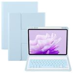 Custodia in pelle con supporto girevole per tastiera Bluetooth con pulsanti quadrati per Huawei MatePad Air 11.5 (blu cielo)
