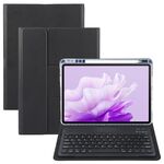 Custodia in pelle con supporto girevole per tastiera Bluetooth con pulsanti quadrati per Huawei MatePad Air 11.5 (nero)