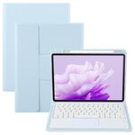 Per Huawei MatePad Air 11.5 Custodia in pelle con supporto girevole per tastiera Bluetooth con pulsanti quadrati e touchpad (blu cielo)