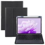 Per Huawei MatePad Air 11.5 Custodia in pelle con supporto girevole per tastiera Bluetooth con pulsanti quadrati e touchpad (nero)