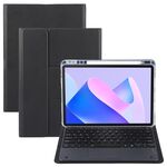 Per Huawei MatePad 11 2023/2021 Custodia in pelle con supporto girevole per tastiera Bluetooth con pulsanti quadrati e touchpad (Nero)