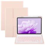 Custodia in pelle con supporto girevole per tastiera Bluetooth retroilluminata con pulsanti quadrati per Huawei MatePad Air 11.5 (oro rosa)