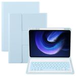Custodia in pelle con supporto girevole per tastiera Bluetooth con pulsanti quadrati Xiaomi Pad 6 (blu cielo)