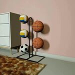 Supporto per supporto da pallavolo per rack di stoccaggio a 5 strati (nero)