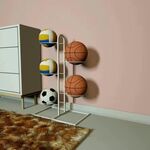 Supporto per supporto da pallavolo per rack di stoccaggio a 5 strati (bianco)