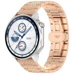 Cinturino per orologio universale in acciaio inossidabile twill da 22 mm (oro rosa)