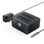 ORICO 8828C3-C Docking station per unità HDD SATA III Dual Bay da 2,5 e 3,5 pollici con funzione di clonazione offline, tipo di spina: spina AU (nero)