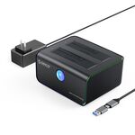 ORICO 8828C3-C Docking station per unità HDD SATA III Dual Bay da 2,5 e 3,5 pollici con funzione di clonazione offline, tipo di spina: spina USA (nero)
