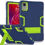 Per Lenovo Tab M11/Xiaoxin Pad 11 2024 Custodia per tablet PC ibrida in silicone con colore a contrasto con supporto (blu navy olivina)