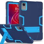 Per Lenovo Tab M11/Xiaoxin Pad 11 2024 Custodia per tablet PC ibrida in silicone con colori a contrasto con supporto (blu navy)