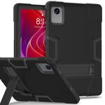 Per Lenovo Tab M11/Xiaoxin Pad 11 2024 Custodia per tablet PC ibrida in silicone a colori a contrasto con supporto (nero)