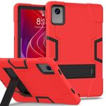 Per Lenovo Tab M11/Xiaoxin Pad 11 2024 Custodia per tablet PC ibrida in silicone con colori a contrasto con supporto (rosso nero)