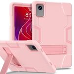 Per Lenovo Tab M11/Xiaoxin Pad 11 2024 Custodia per tablet PC ibrida in silicone con colori a contrasto con supporto (oro rosa)