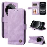 Per Xiaomi 14 Custodia per telefono in pelle con bottoni in metallo Ultra Skin Feel Life Tree (viola)