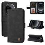 Per Xiaomi 14 Custodia per telefono in pelle con bottoni in metallo Ultra Skin Feel Life Tree (nera)