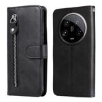 Per Xiaomi 14 Custodia per cellulare in pelle con cerniera ultra fashion con texture di vitello (nera)