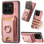 Per Xiaomi 14 Pro Custodia per telefono in pelle con supporto magnetico retro divisibile (rosa)