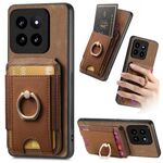 Per Xiaomi 14 Custodia per telefono in pelle con supporto magnetico retro divisibile (marrone)