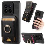 Per Xiaomi 14 Custodia per telefono in pelle con supporto magnetico retro divisibile (nera)
