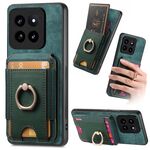 Per Xiaomi 14 Custodia per telefono in pelle con supporto magnetico retro divisibile (verde)