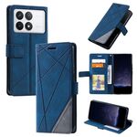 Custodia per telefono in pelle con giuntura Skin Feel per Xiaomi Redmi K70E (blu)