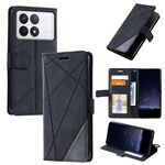 Custodia per telefono in pelle con giuntura Skin Feel per Xiaomi Redmi K70E (nera)