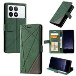 Custodia per telefono in pelle con giuntura Skin Feel per Xiaomi Redmi K70E (verde)